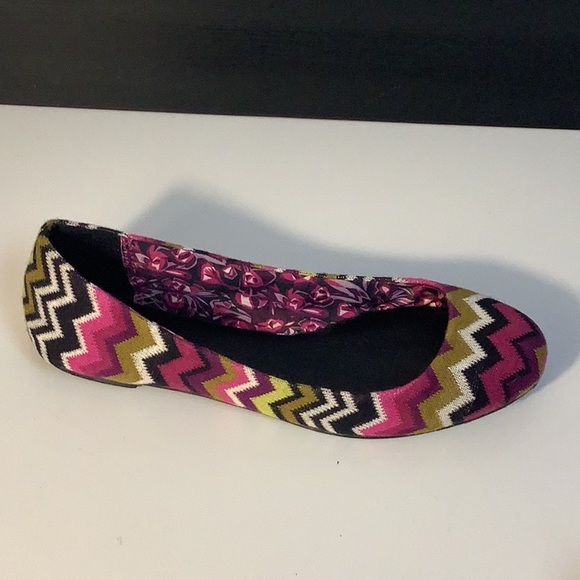 Missoni For Target Purple Green Sweater Knit Zig Zag Chevron Ballet Flats Sz 9.5 - Picture 4 of 12